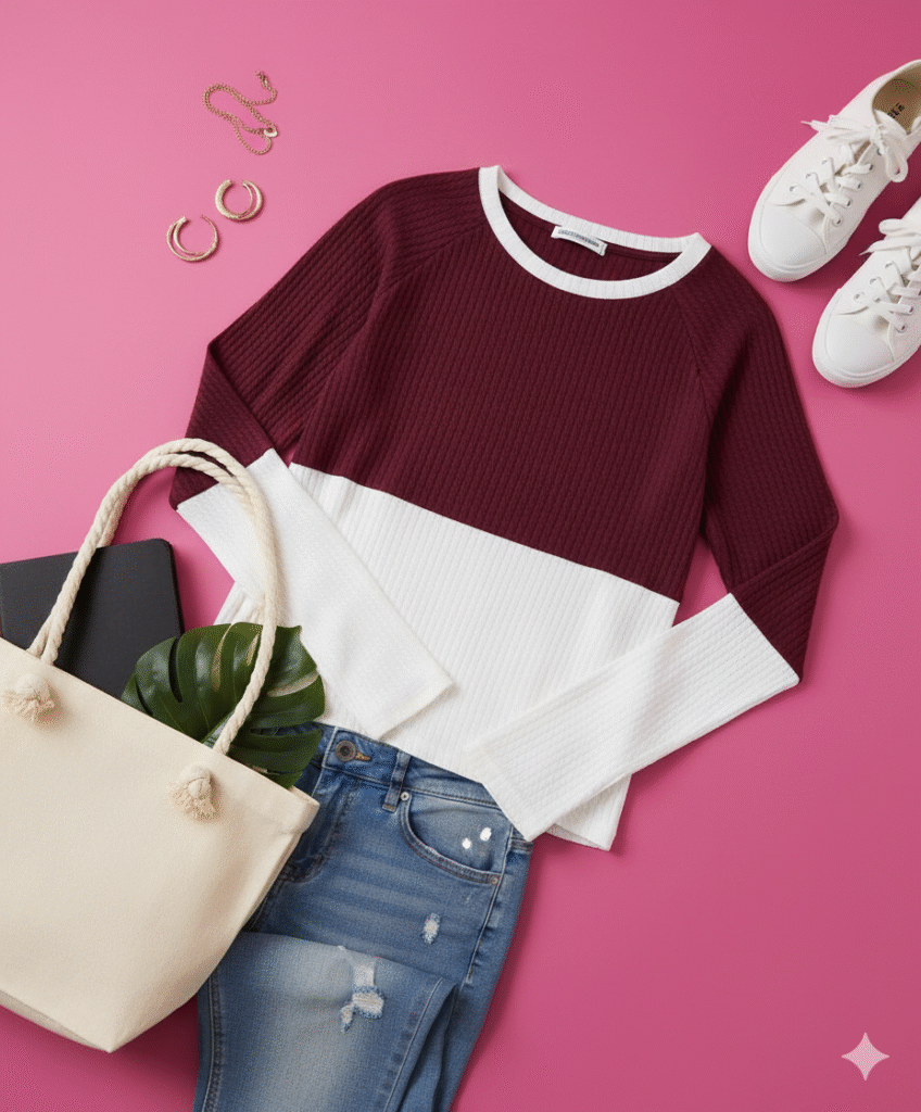 Women’s Casual Color-Block Outfit: A Perfect Blend of Style and Comfort gemini generated image dxsosfdxsosfdxso (1)